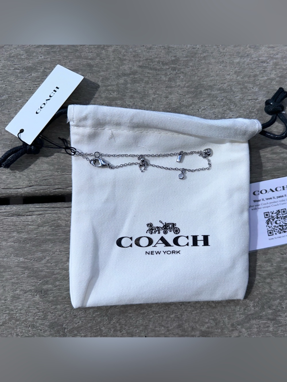 Coach Silver Tone Delicate Bracelet